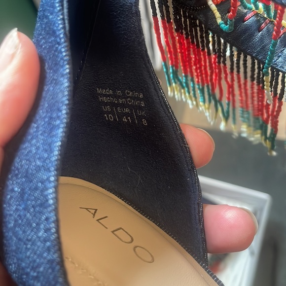 Aldo denim beaded heels - Picture 10 of 12